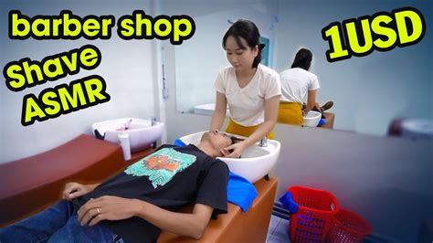 Vietnam Barber Shop Shave Asmr With Beautiful Girl 2020 Youtube