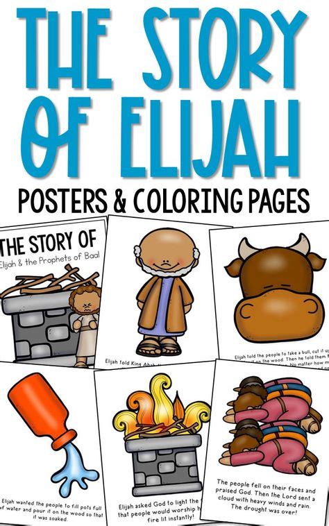 Elijah And The Prophets Of Baal This Set Of Coloring Pages And Posters