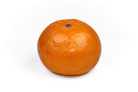Ripe Mandarin Citrus Isolated Tangerine Mandarine Orange On Whit Stock