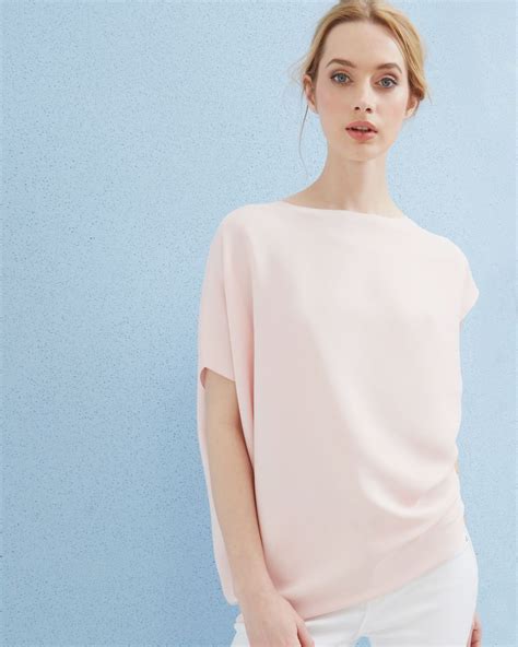 Draped Detail Top Baby Pink Tops And T Shirts Ted Baker Uk