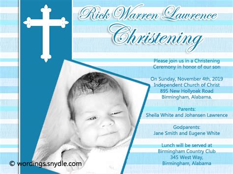Sample of invitation card for christening and 1st birthday. Christening Invitation Wording Samples - Wordings and Messages