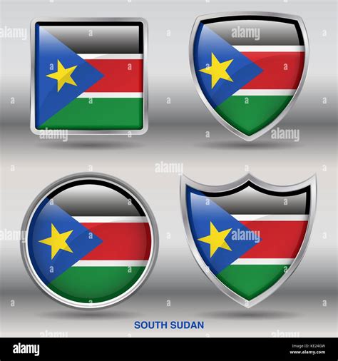 el sur de sudán 4 formas banderas de países en el mundo con trazado de recorte imagen vector