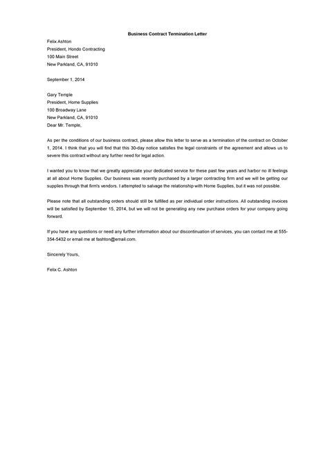 Sample employment termination letter at sale of company / management company termination letter | templates at. 35 Perfect Termination Letter Samples [Lease, Employee ...