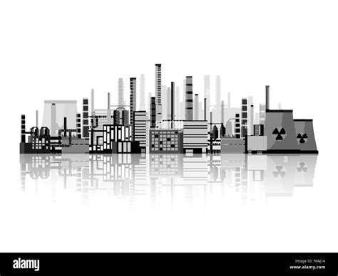Vector Illustration Industry Power Plant Factory Industrial