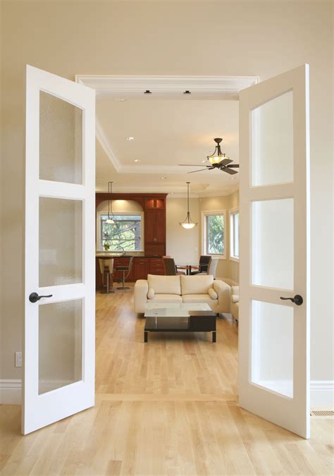 Elegant Hinged Framed Glass Doors For Home Interior Improvements Idea