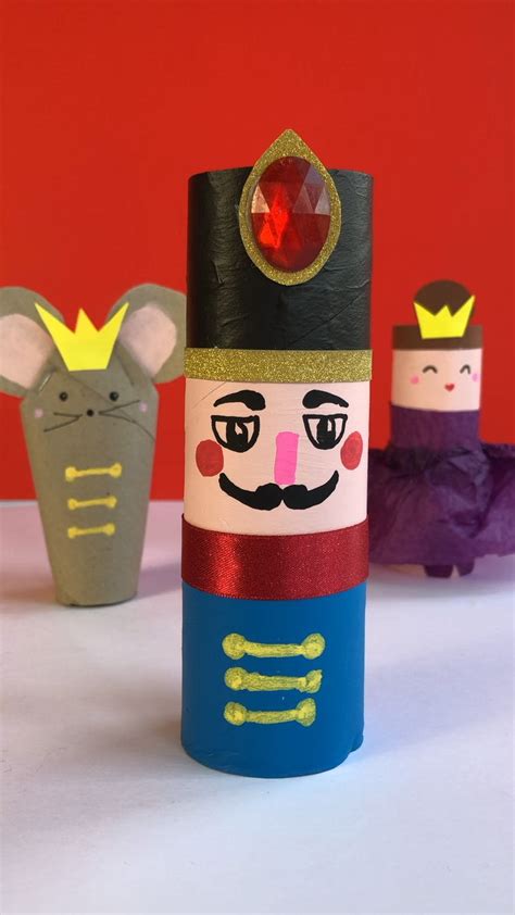 Toilet Paper Roll Nutcracker Story Telling Props Red Ted Art Kids