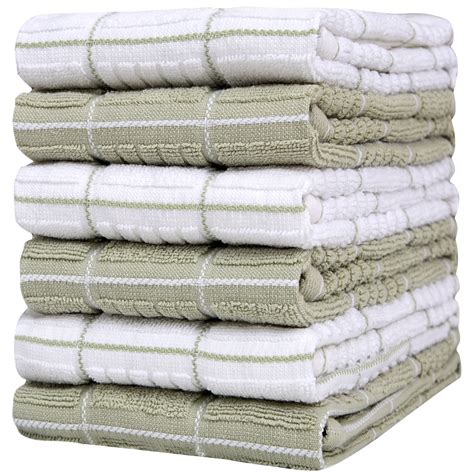 Bumble Premium Large Cotton Kitchen Towels 16 X 26 6 Pack Window