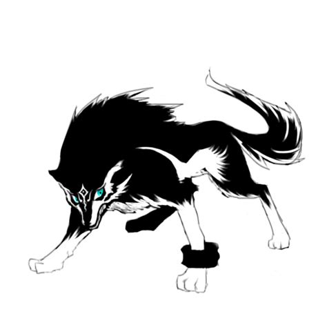Loz Tp Link Wolf Forme Black And White By Sukinorules On