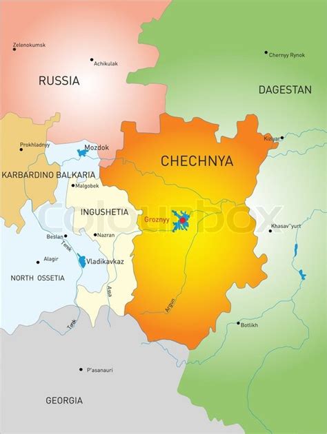 Vector Map Of Chechen Republic Country Stock Vector Colourbox