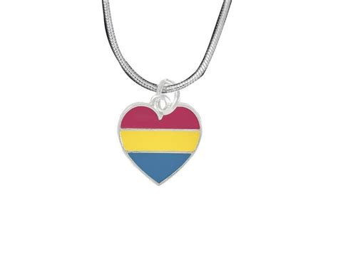 Heart Pansexual Lgbtq Pride Necklaces Lgbtq Gay Pride Awareness We Are Pride