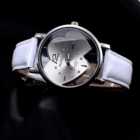 watches women heart shape top selling fashion popular quartz watch casual leather pu female girl