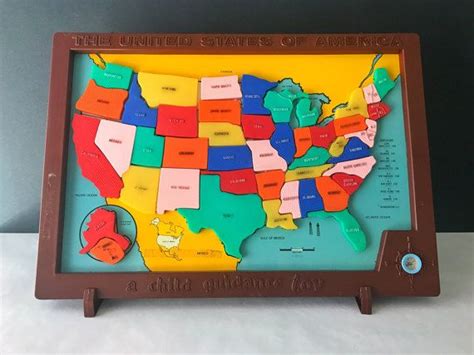 Retro United States Magnets Us State Map Magnets Etsy Childrens
