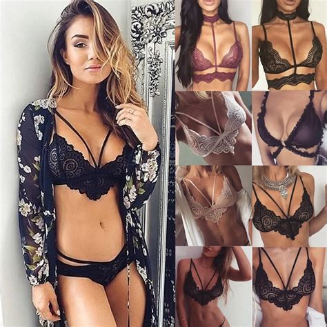 New Women Floral Lace Bralette Bustier Crop Top Sheer Mesh Triangle