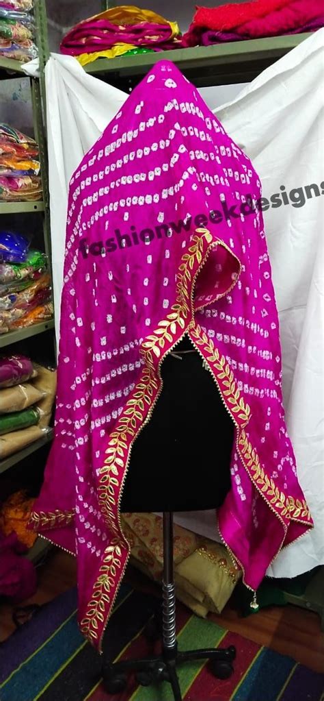 Jaipuri Rajasthani Women Silk Bandhani Bandhej Suit Lehengha Etsy India Heavy Dupatta
