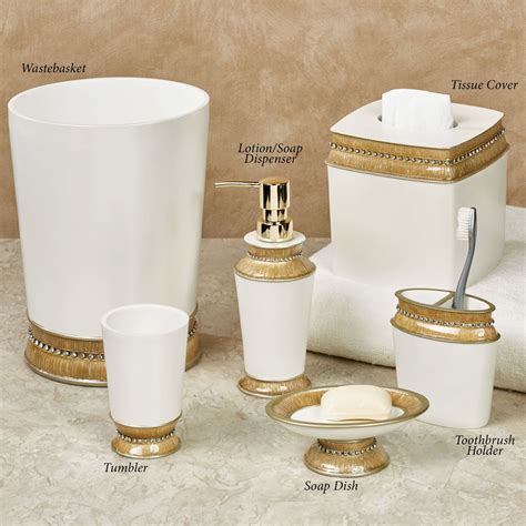 Chic Gold Trim Bath Accessories Gold Bathroom Accessories Chic Home