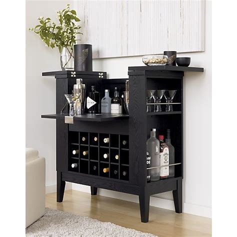 If your cabinet is not that deep, you can still build a custom wine rack. Parker Spirits Ebony Cabinet | Crate and barrel, Built in ...