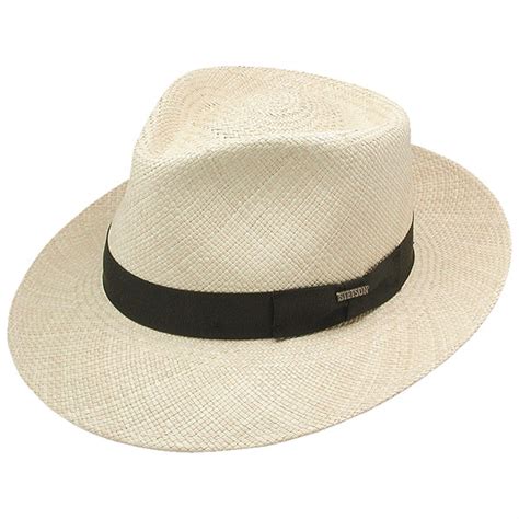 Stetson Retro Panama Straw Fedora Hat Straw Fedora Hat Western