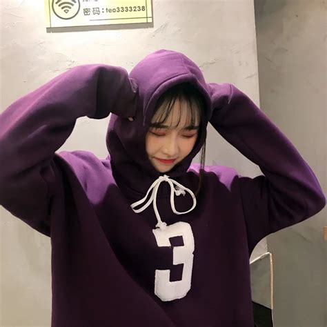 2018 Women S Hoodies Tunic Japan Harajuku Ulzzang Embroidery Digital Pocket Thickening Velvet