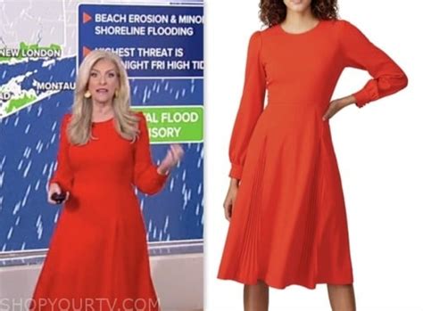 Fox And Friends September 2023 Janice Deans Red Long Sleeve Dress