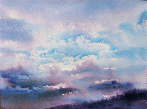 Watercolor Sky Sky Painting Watercolor Art Landscape