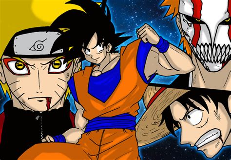 Goku Vs Naruto Ichigo Luffy By Graxile On Deviantart