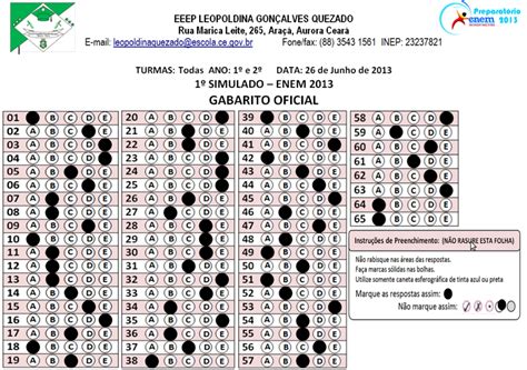Gabarito enem 2019 | correcão ciências humanas. e-Leopoldina: Saiu o Gabarito 1 Simulado do Enem 2013