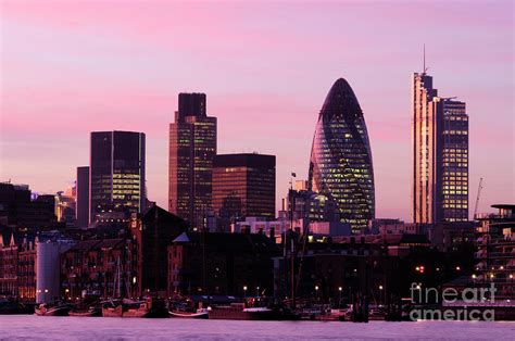 City Of London Skyline At Sunset Photograph By Liz Pinchen