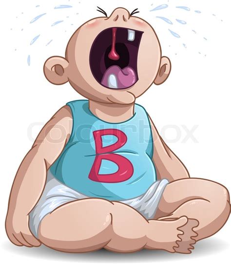 A Vector Illustration Of A Baby Crying Stock Vector Colourbox