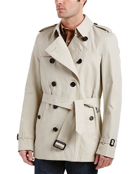 Burberry Cotton Kensington Short Trench Coat In Beige Natural For Men