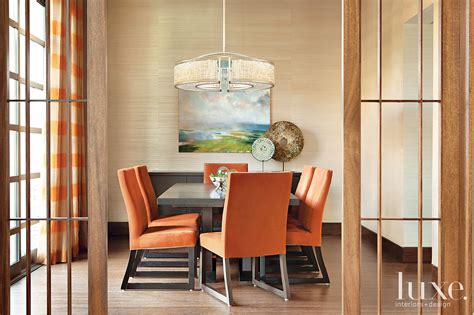 To create a successful flow, you need to tap into the basic elements of design: Contemporary Orange-Accented Dining Room | Luxe Interiors ...