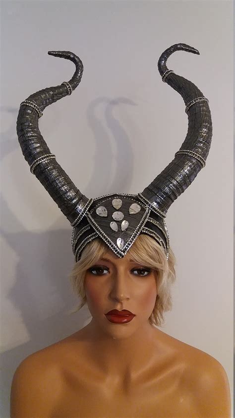 Silver Maleficent Horn Headpiece Headdress Samba Costumes Etsy