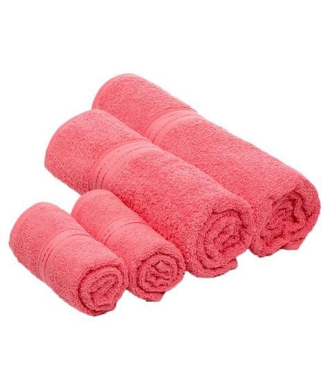 Bombay Dyeing Set Of 4 Cotton Towels Pink Buy Bombay Dyeing Set Of