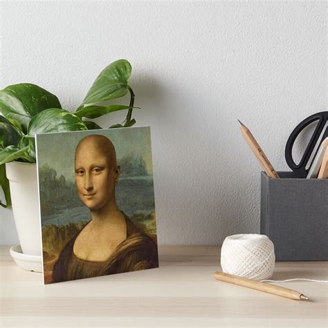 Mona Lisa Monalisa Bald Meme Art Board Print For Sale By
