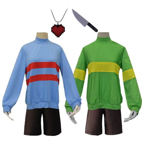 Undertale Frisk Blue And Green Cosplay Costume Cos2u