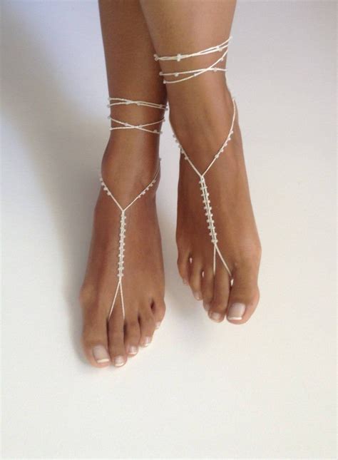 Ivory Wedding Barefoot Sandals Beach Bridesmaid T Foot Jewelry