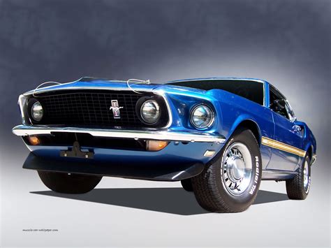 Blue Coupe Car Race Cars Ford Mustang Muscle Cars Hd Wallpaper
