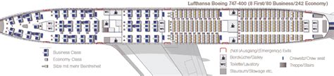 Схема салона Boeing 747 400 Lufthansa