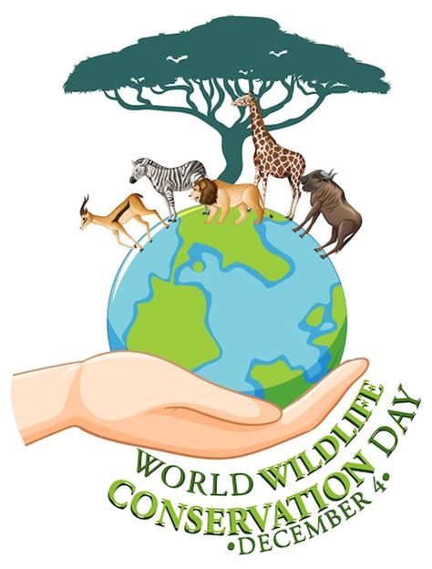 Free Vector World Wildlife Conservation Day Poster Template