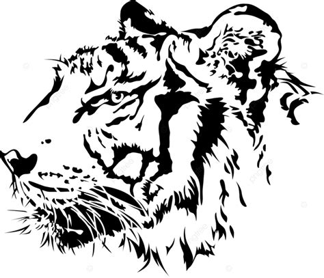 Tiger Head Silhouette Vector Design Images Tiger Head Silhouette Face