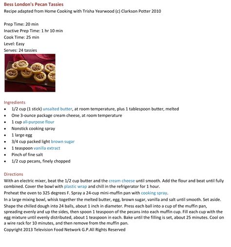 What could be more festive than these edible expressions of christmas, courtesy of trisha yearwood? Trisha Yearwood's Bess London's Pecan Tassies | Tassies recipe, Christmas baking, Xmas cookies