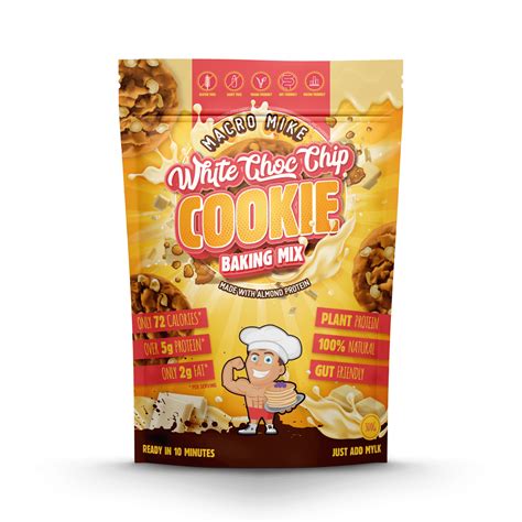Macro Mike V2 White Choc Chip Cookie Baking Mix 250g Bag Holistic
