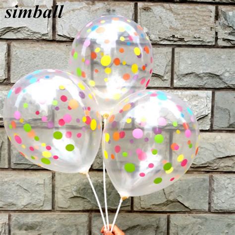 10pcs 12inch Transparent Inflatable Latex Polka Dot Balloon Birthday