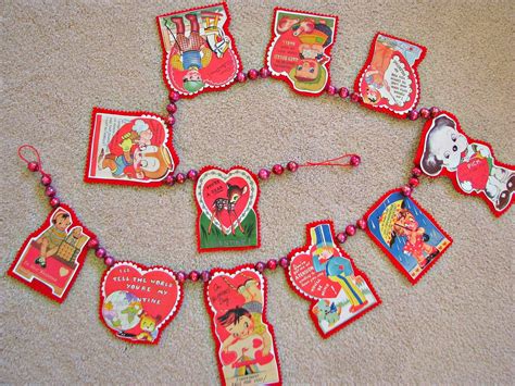 Vintage Valentine Garland If Only I Could Use My Mercury Glass Beads