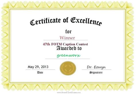 Amazing First Place Award Certificate Template Thevanitydiaries