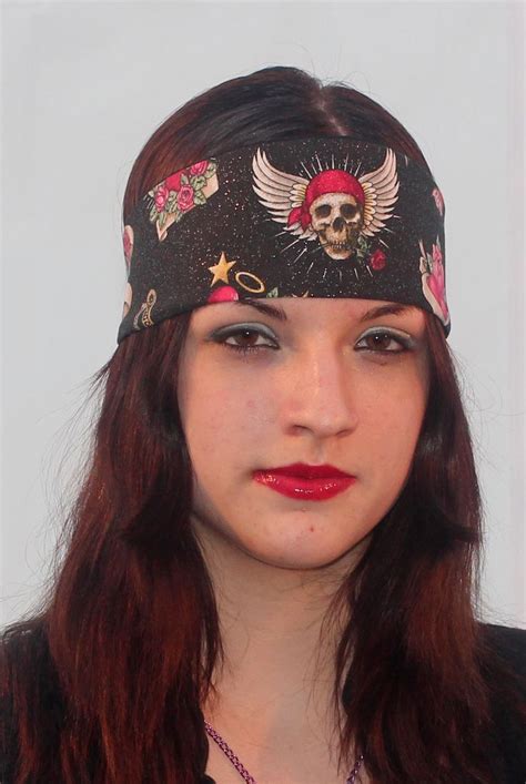 Another Sparkly Skull Headband Biker Skull Spark