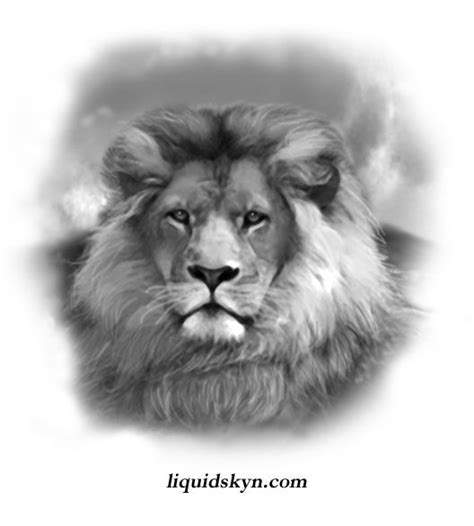 Lion Face Tattoo Stencil