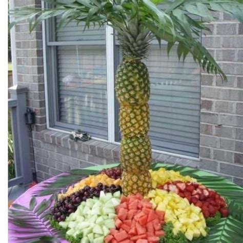 Pineapple guava ( feijoa sellowiana) is an attractive, evergreen tree or shrub with many landscape uses. Pineapple tree fruit platter | Pineapple palm tree, Fruit ...