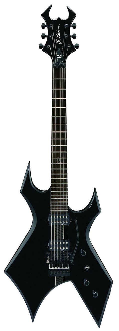 An Electric Guitar With Black Body And Neck All In The Shape Of A Star