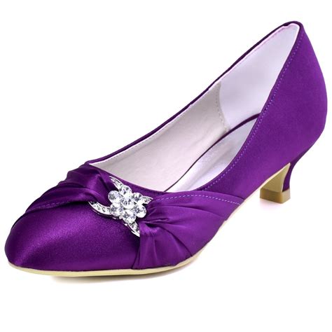 Ep2006l Women Shoes Purple Bridal Party Low Heel Comfort Pumps Almond