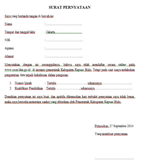 Surat pernyataan merupakan salah satu surat yang umum digunakan untuk berbagai macam hal. Contoh Surat Pernyataan Kesalahan Input Data | Surat, Buku ...